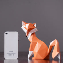 Load image into Gallery viewer, ERMAKOVA Nordic Modern Abstract Geometric Orange Fox Figurine Statue Desktop Ornament Office Home Decoration Animal Resin Craft
