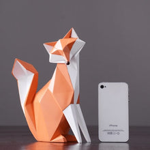 Load image into Gallery viewer, ERMAKOVA Nordic Modern Abstract Geometric Orange Fox Figurine Statue Desktop Ornament Office Home Decoration Animal Resin Craft
