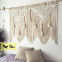 Load image into Gallery viewer, Macrame Wall Hanging Tapestries Handwoven Bohemian Cotton Rope Boho Decor Big Tapestry Home Backgroup Curtain Decoration
