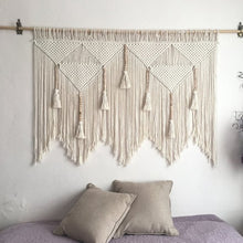 Load image into Gallery viewer, Macrame Wall Hanging Tapestries Handwoven Bohemian Cotton Rope Boho Decor Big Tapestry Home Backgroup Curtain Decoration
